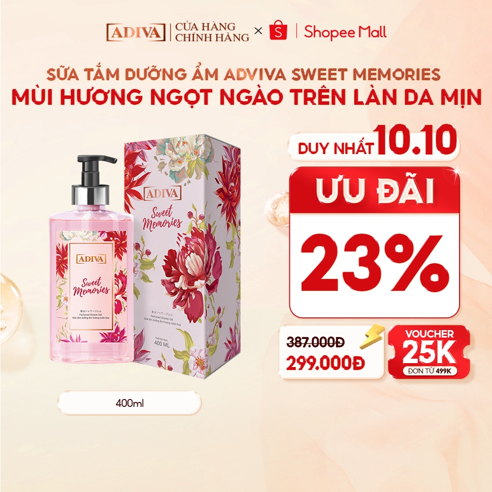 Sữa Tắm Dưỡng Ẩm Hương Nước Hoa ADIVA Sweet Memories 400ml