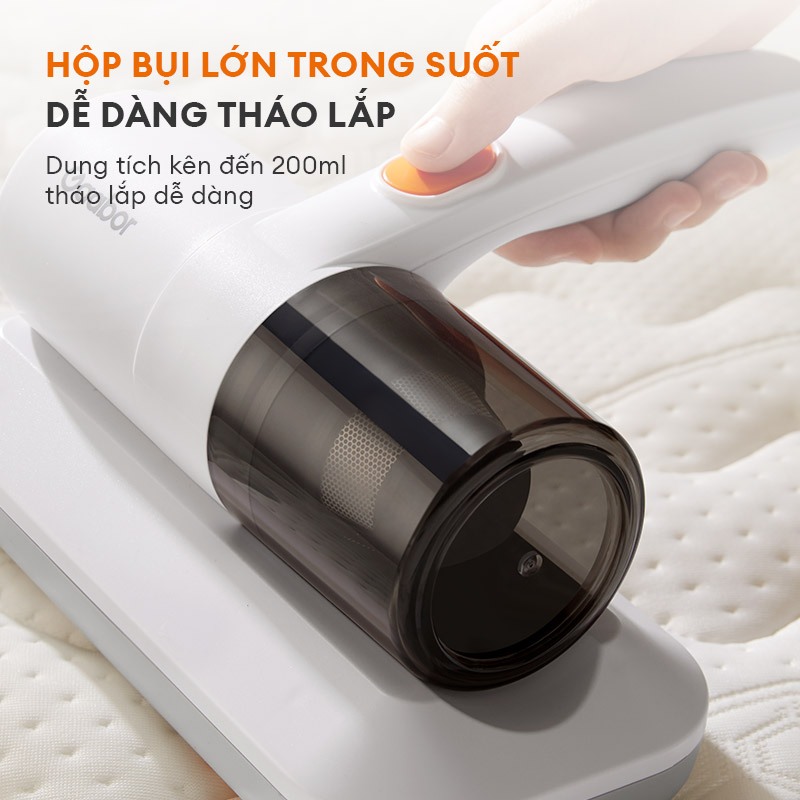 Máy hút bụi giường nệm Gaabor VCD10M-WH02A công suất 300W mini cầm tay có tia UV diệt khuẩn chăn ga ghế sofa