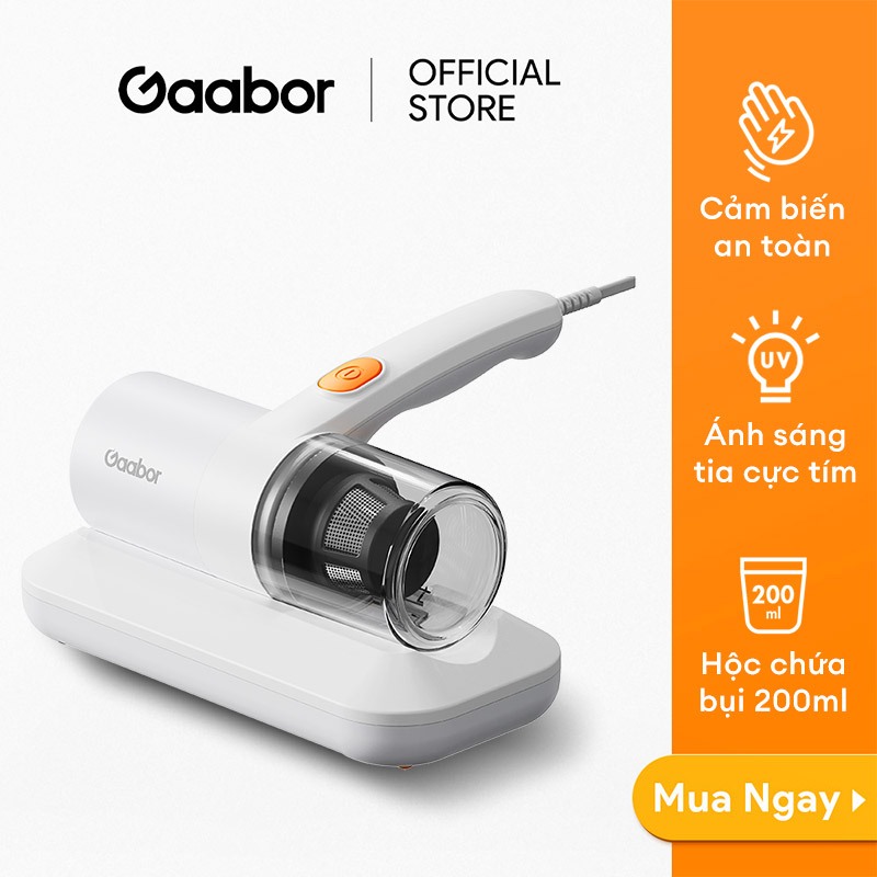 Máy hút bụi giường nệm Gaabor VCD10M-WH02A công suất 300W mini cầm tay có tia UV diệt khuẩn chăn ga ghế sofa