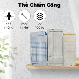 Thẻ chấm công mỏng cho máy chấm công in kim ronald jack, seiko, ... - lốc 100 tờ | mua thẻ chấm công giấy chất lượng