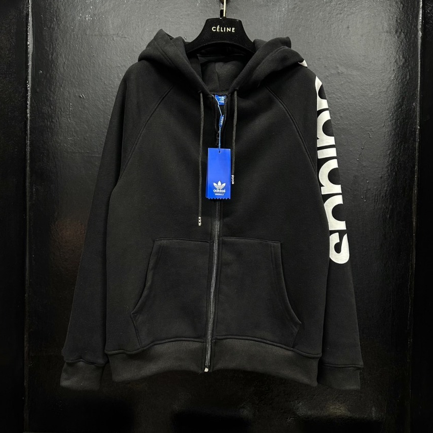Áo hoodie Adidas khóa in chữ thiết kế hot trend Nam nữ Áo Hoodie Adidas Mũ Trùm 2 Lớp Chất Nỉ Cotton Cao Cấp
