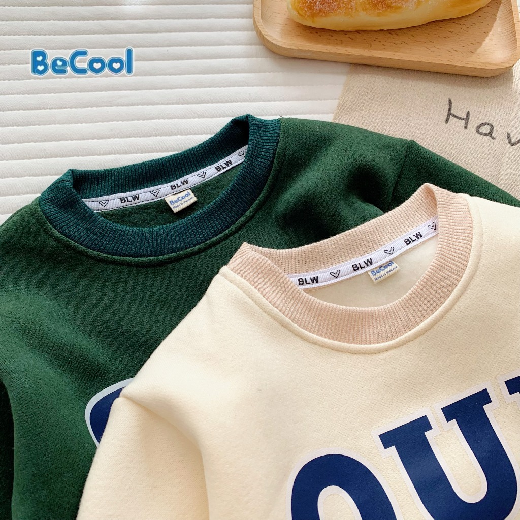 Bộ Nỉ Dài Tay Thu Đông In Chữ OUR Chất Nỉ Cực Ấm Cho Bé Trai, Bé Gái  Từ 8-27kg MINKY BABY