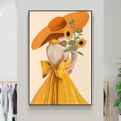 Tranh Treo Tường Tráng Gương 3D Chân Dung Cô Gái Nghệ Thuật/ Trang Trí Phòng Phun Săm/ Thẩm Mỹ/ Làm Đẹp