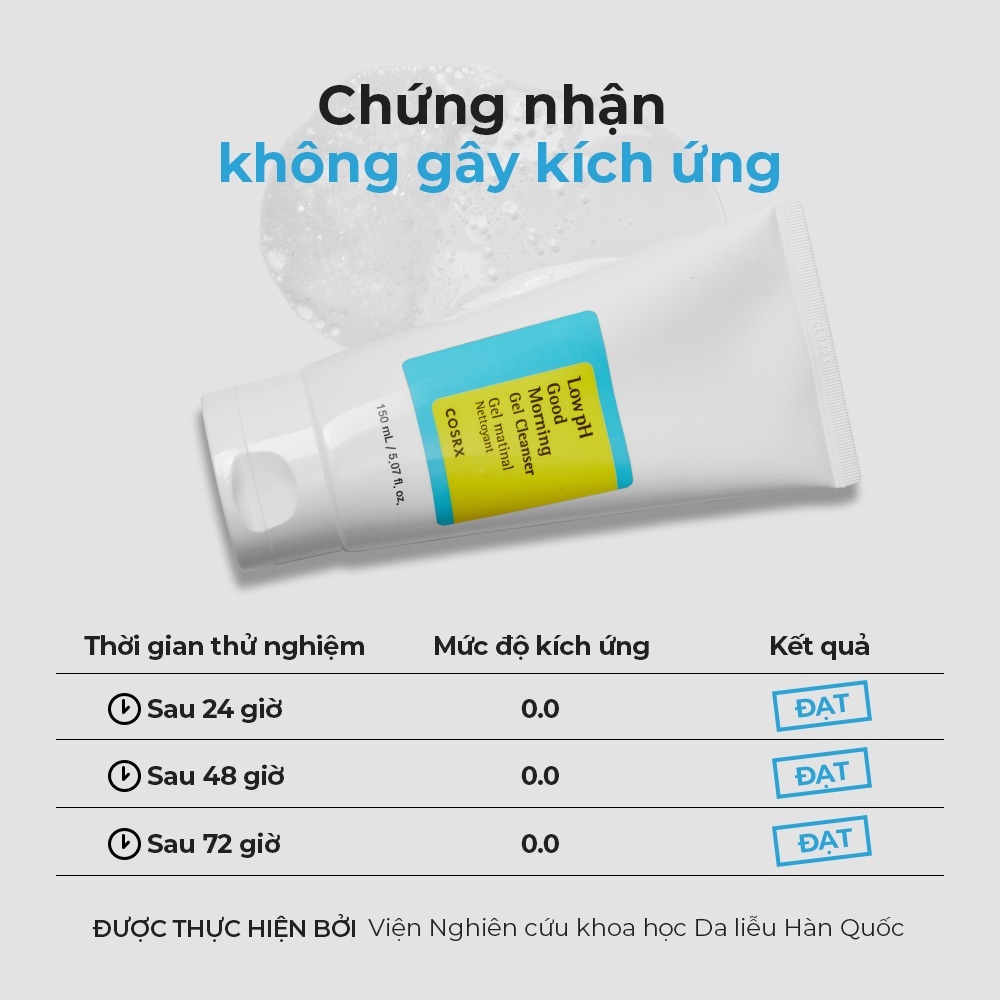 Sữa rửa mặt Cosrx Low pH Good Morning Gel Cleanser, Hàn Quốc  dạng gel chiết xuất trà xanh độ pH thấp
