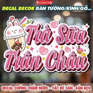 Tranh dán tường trà sữa trân châu 🍓 decal dán tường trang trí quán trà sữa, cà phê - chống thấm nước, cắt sẵn