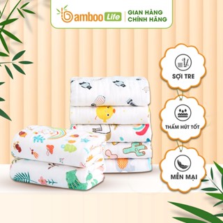 Khăn tắm cho bé Bamboo Life chất liệu sợi tre chính hãng khăn quấn em bé đa năng 110x110cm