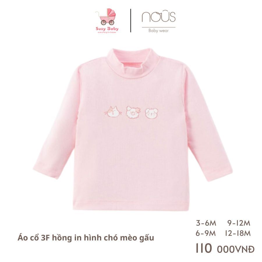 Áo cổ 3cm Nous cho bé 3M 6M 9M 12M chất petit mềm mịn cho bé
