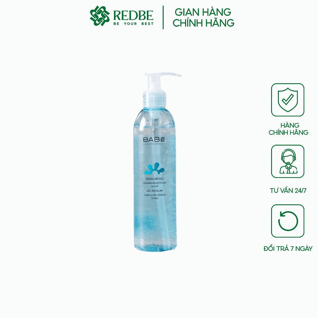 Gel Rửa Mặt & Tẩy Trang Dành Cho Da Nhạy Cảm BABE Micellar Gel 240ml - MP408