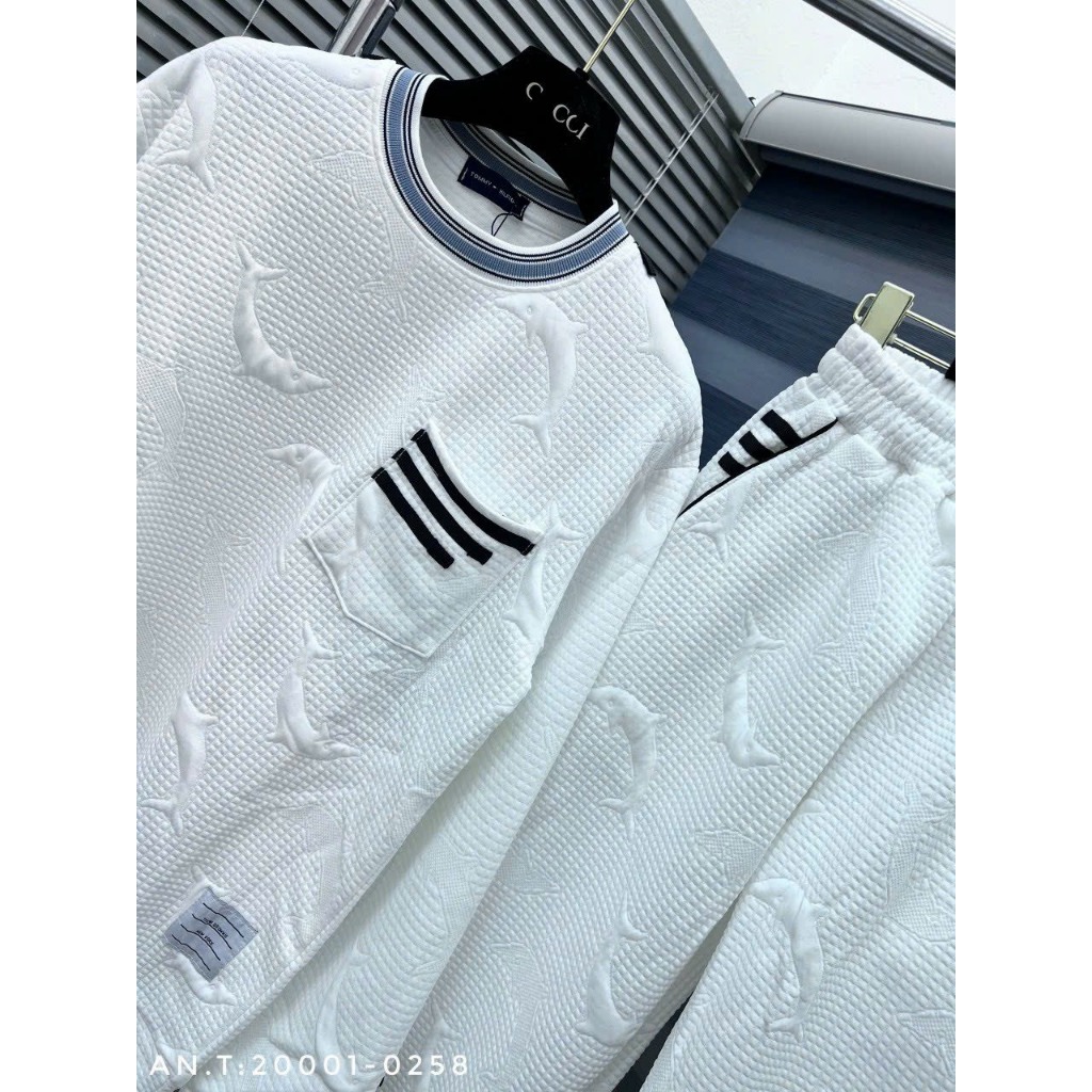 Bộ Nỉ Nam Thu Đông Tay Dài Chất xốp vân cá heo PAHITO