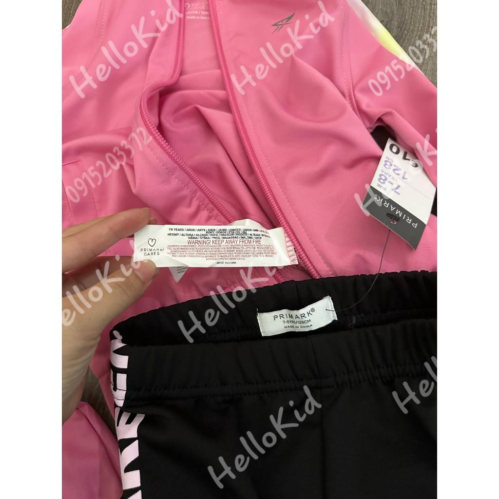 Bộ khoác thể thao Prima bé gái viền chữ