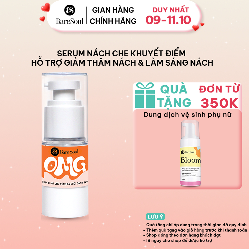 [MỚI] Serum cho nách che khuyết điểm, hỗ trợ giảm thâm nách & làm sáng nách BareSoul OMG Underarm Serum 20G