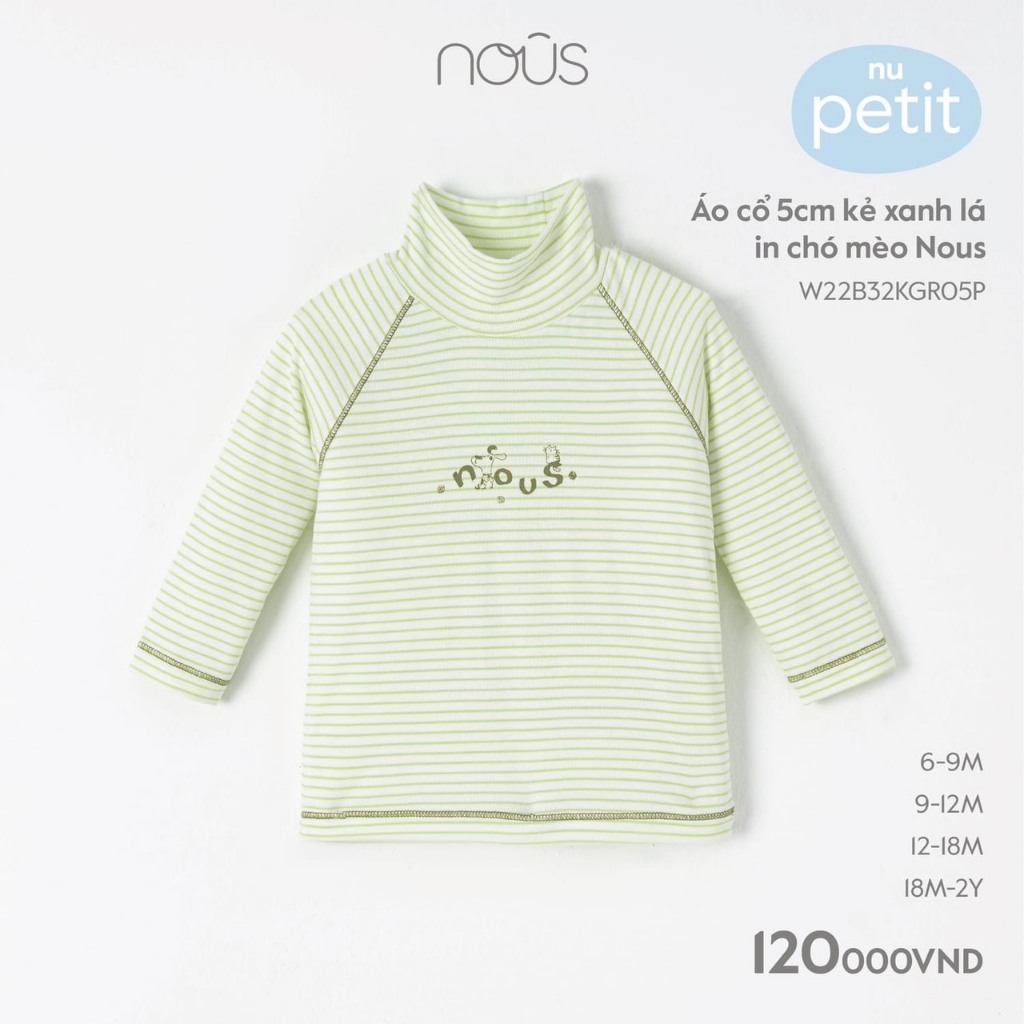 Áo Nous cổ 5cm màu trắng cho bé 6-18M mẫu mới