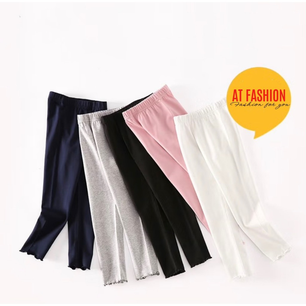 Mcbb 9-24 kg vải borip 100% cotton quần legging bé gái trơn quần dài cho bé gái quần leg bé gái ôm quần trẻ em nữ đen bộ