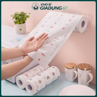 Cuộn Giấy Lau Tay, Lau Nhà Bếp In Họa Tiết Trắng Đa Năng