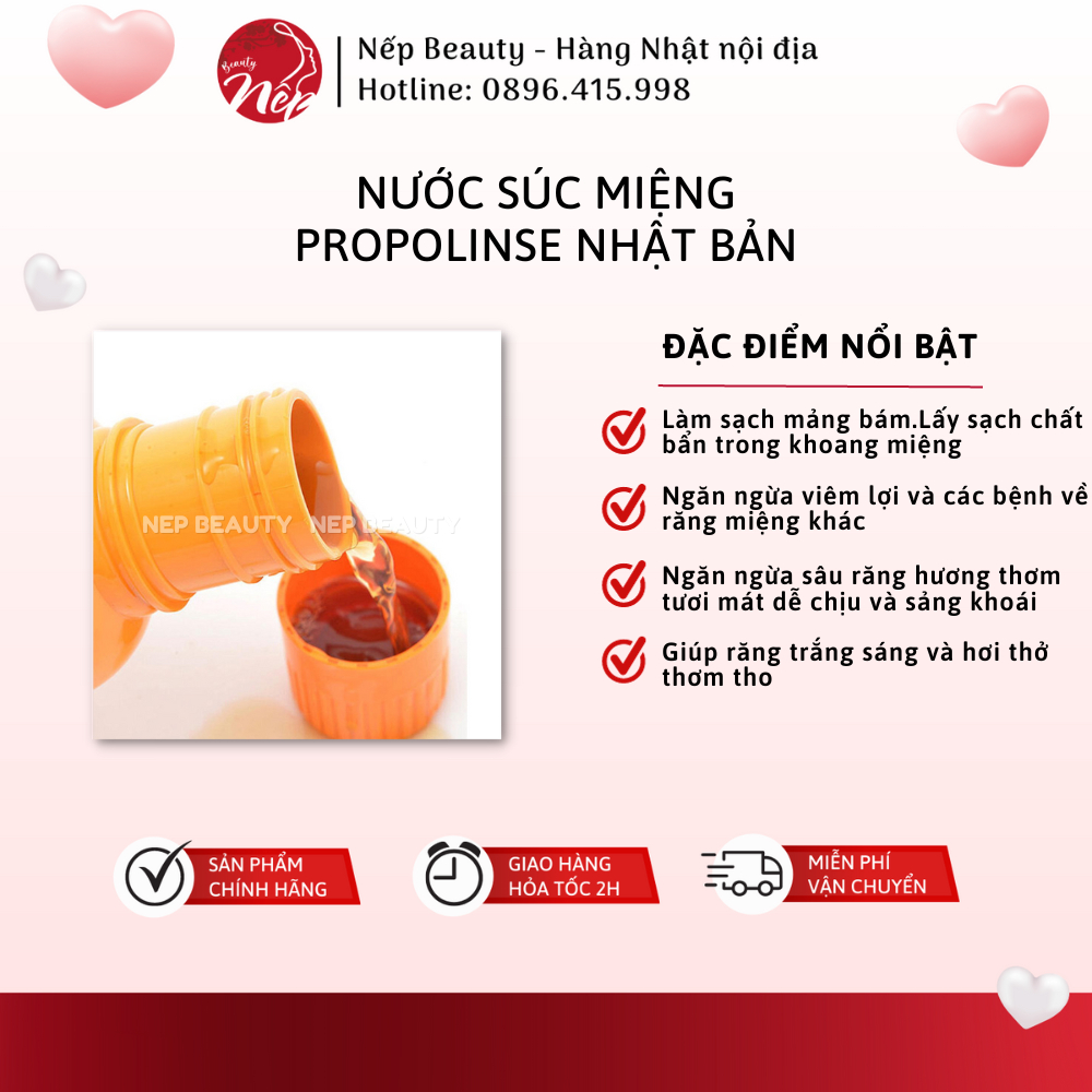 Nước súc miệng thơm miệng Nhật Bản Propolinse 600ml - Nepbeauty