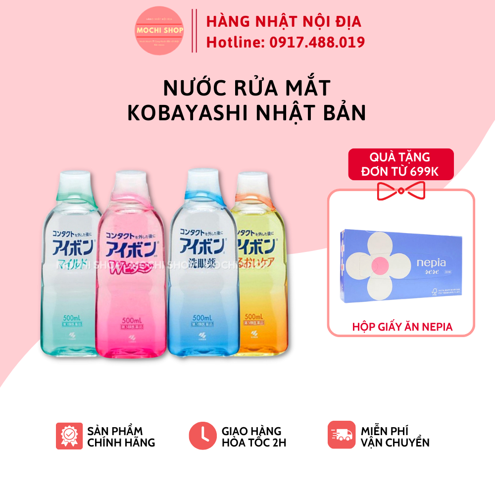 Nước rửa mắt Eyebon W Vitamin Kobayashi Nhật Bản 500ml - Mochishop