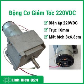 Động cơ giảm tốc 220vdc trục 10mm mặt bích 8x6.8cm