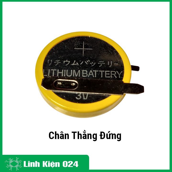 Pin liền đế CR2450 3V pin chân hàn khoảng cách 2 chân 10mm