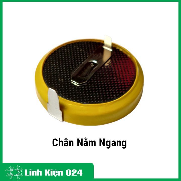 Pin liền đế CR2450 3V pin chân hàn khoảng cách 2 chân 10mm
