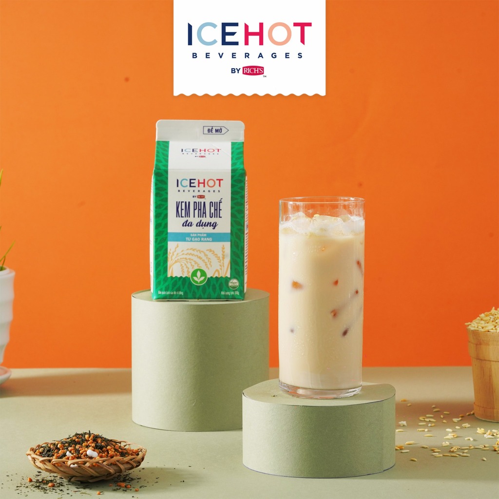 Kem rich GẠO RANG hộp 500g , sản phẩm mới dùng làm milkfoam gạo rang