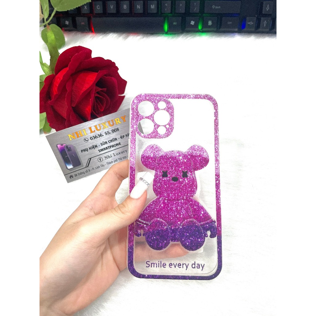 ỐP IPHONE GẤU HỒNG/XANH CỰC XINH CHO DÒNG 12PRO