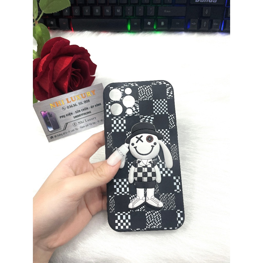 ỐP HOẠT HÌNH ĐEN IPHONE 12PRO BAO CHẤT