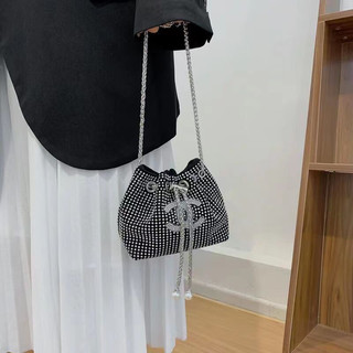 Túi đính đá dây rút lấp lánh sang chảnh,phong cách mới