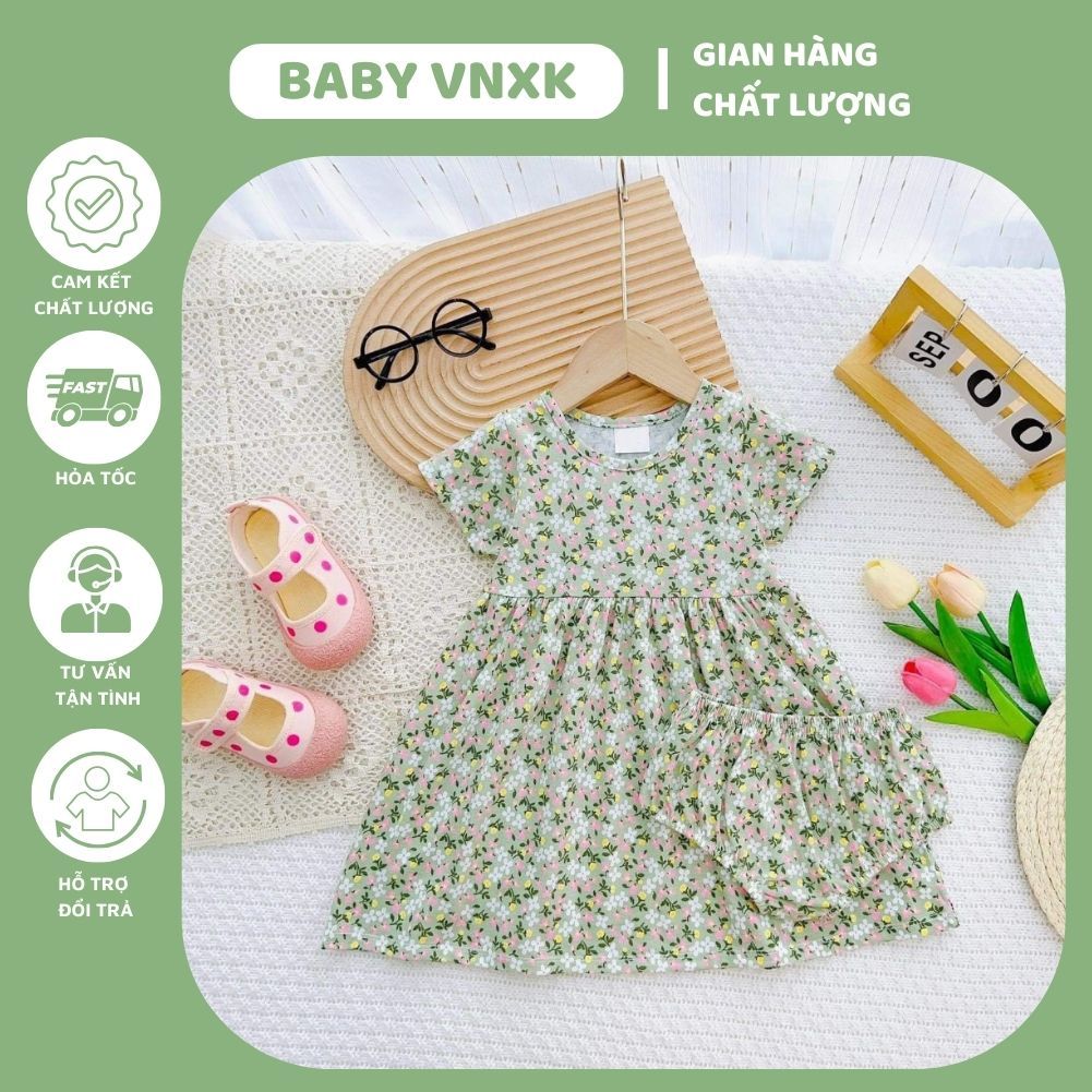 Đầm Kèm Chip Xinh Xắn Bé Gái VNXK