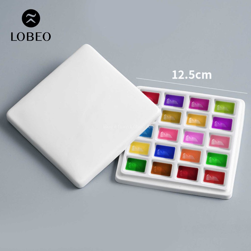 KHAY PHA MÀU SỨ Ô VUÔNG CÓ NẮP