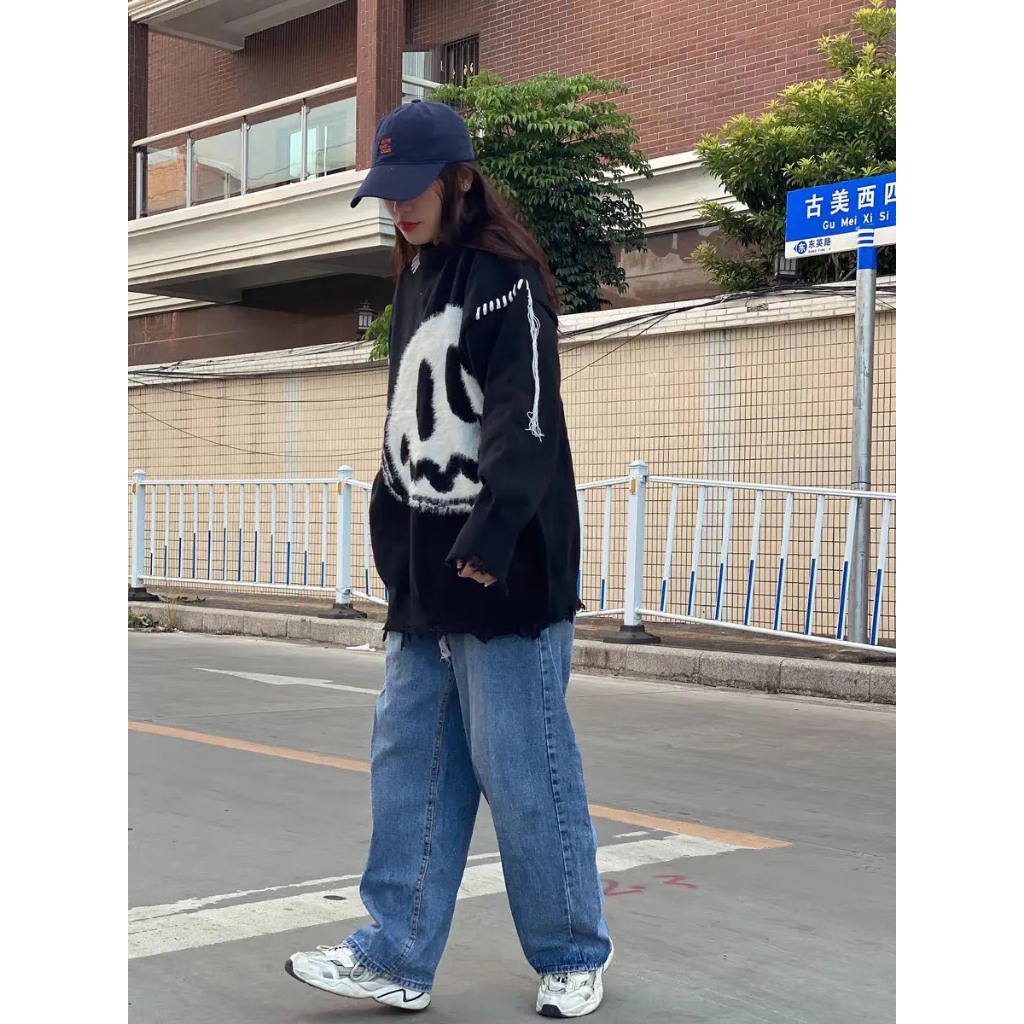 Áo sweater len drew nam nữ unisex dài tay sweater nam nữ unisex form rộng dệt kim lông mềm cao cấp 5306