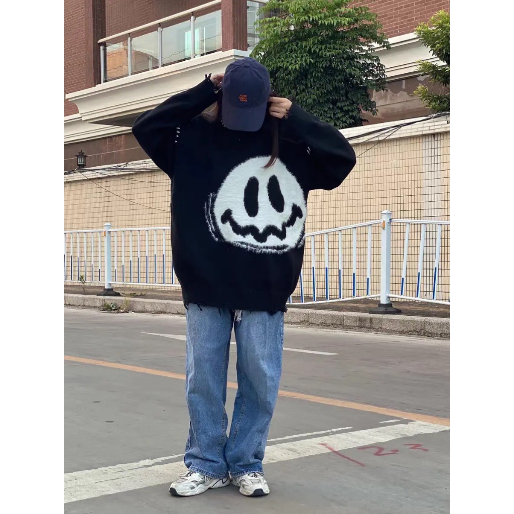 Áo sweater len drew nam nữ unisex dài tay sweater nam nữ unisex form rộng dệt kim lông mềm cao cấp 5306