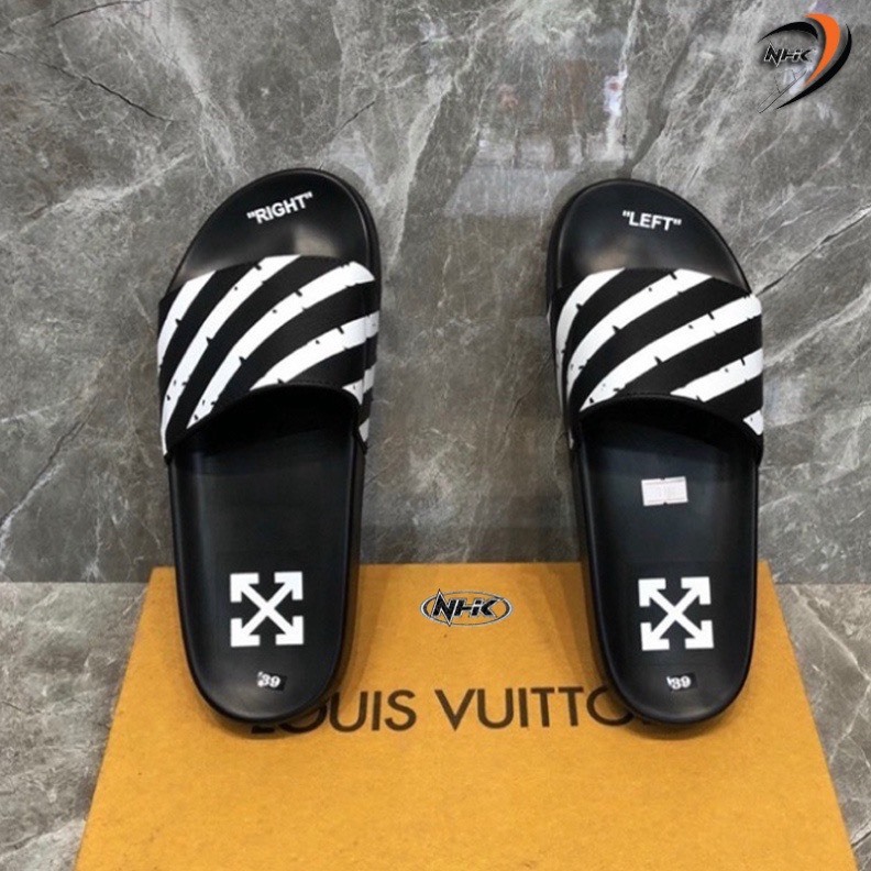 Dép quai ngang,Off White cao cấp đế cao 3cm đi êm chân chống trơn trượt không thấm nước.
