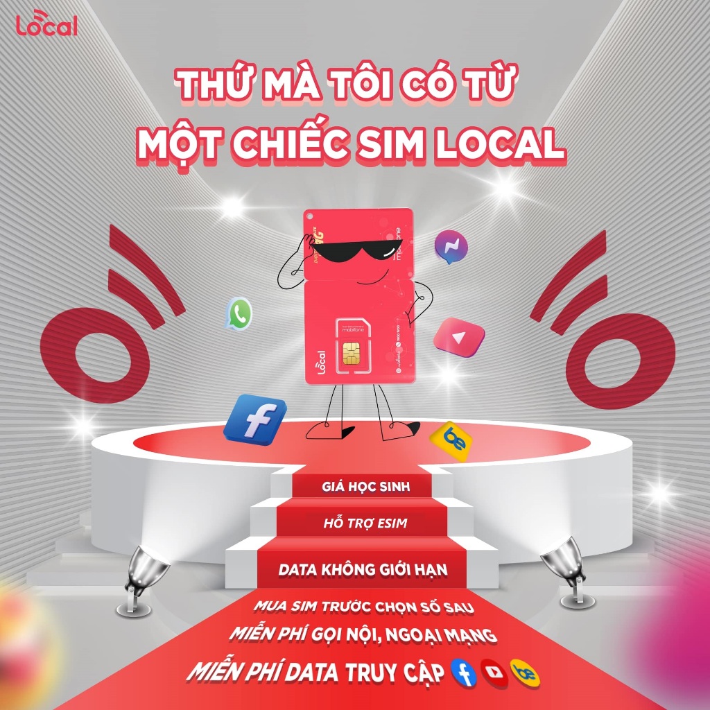 Sim Local 4G mạng Mobifone gói 3GB/ngày