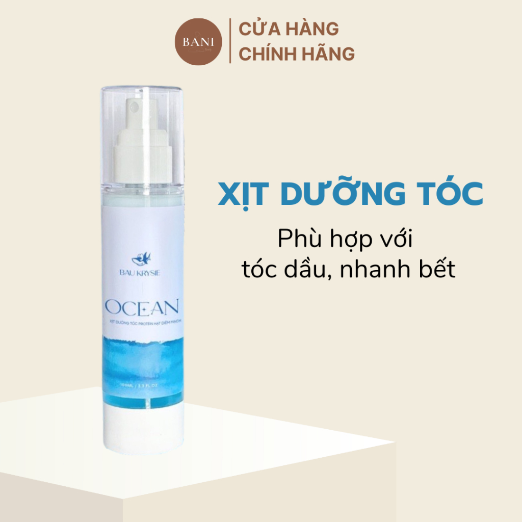 Xịt Dưỡng Tóc Ocean Bau Krysie - Xịt Dưỡng Tóc Protein Từ Hạt Diêm Mạch