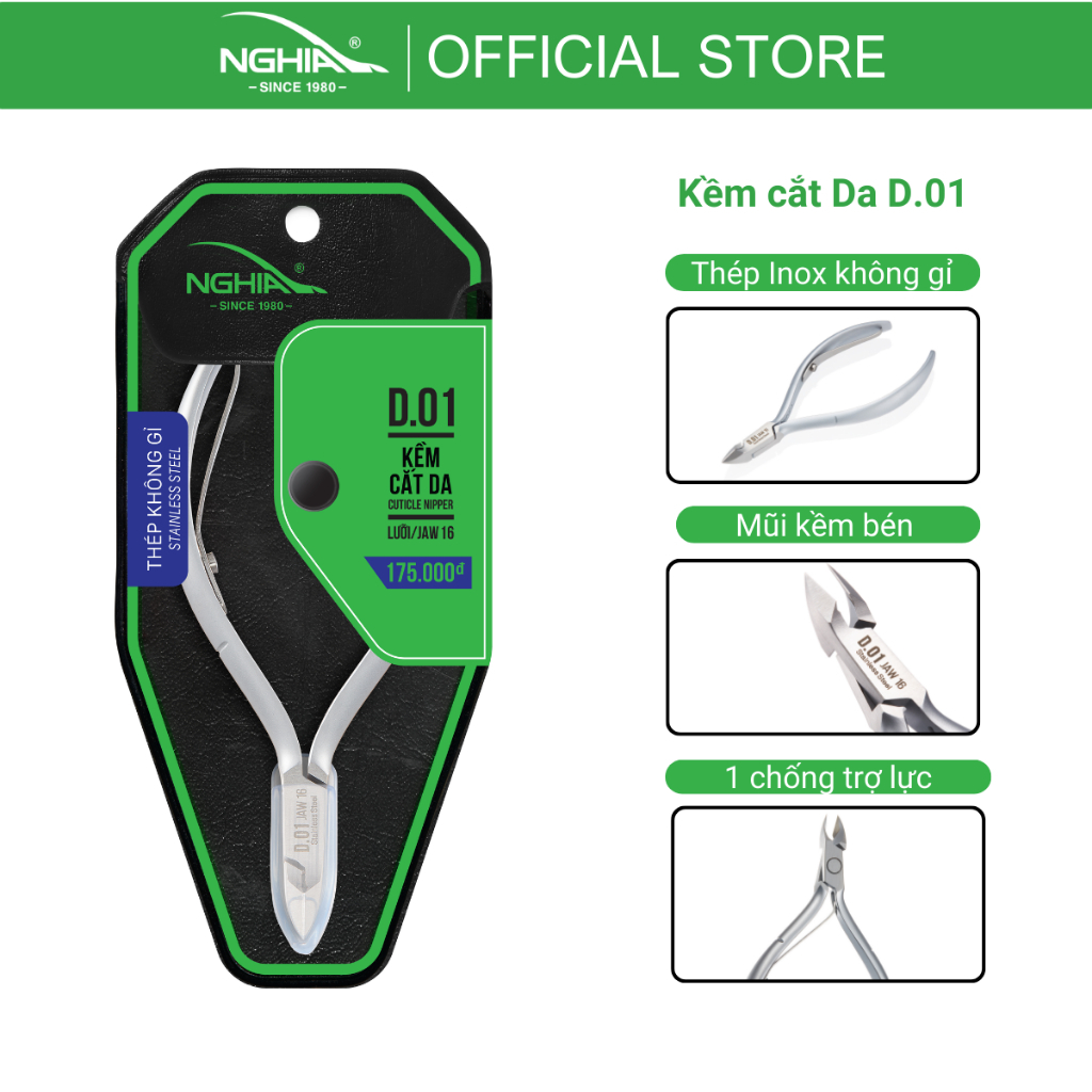 Kềm cắt da inox D01 Kềm Nghĩa