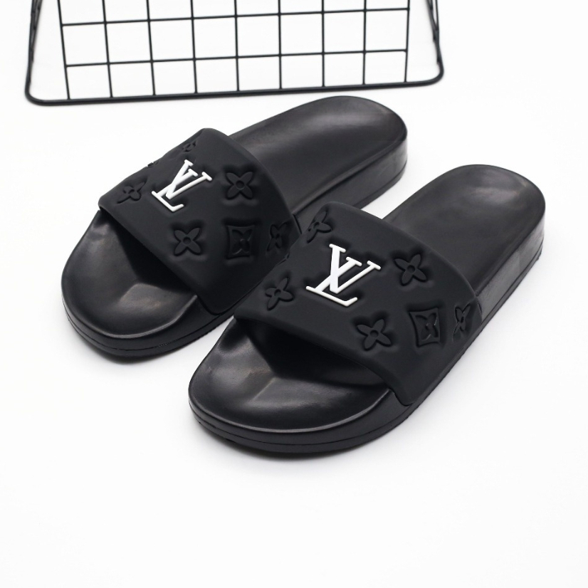 Dép Nam LV Quai Ngang ĐẾ PU Đi êm Chân Kiểu Dáng Thời Trang Năng Động