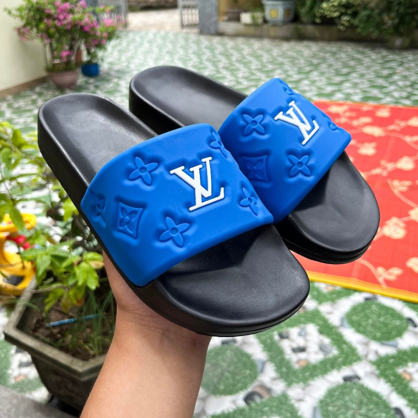 Dép Nam LV Quai Ngang ĐẾ PU Đi êm Chân Kiểu Dáng Thời Trang Năng Động