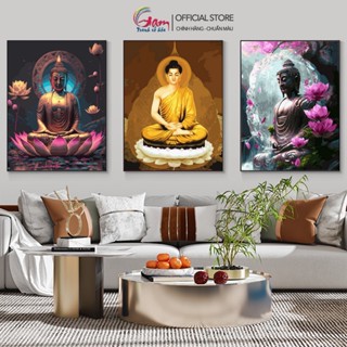 Tranh số hoá tự tô màu theo số Phật bồ đề GAM nâng cấp lọ màu to 5ml kèm 2 bộ cọ TN4566