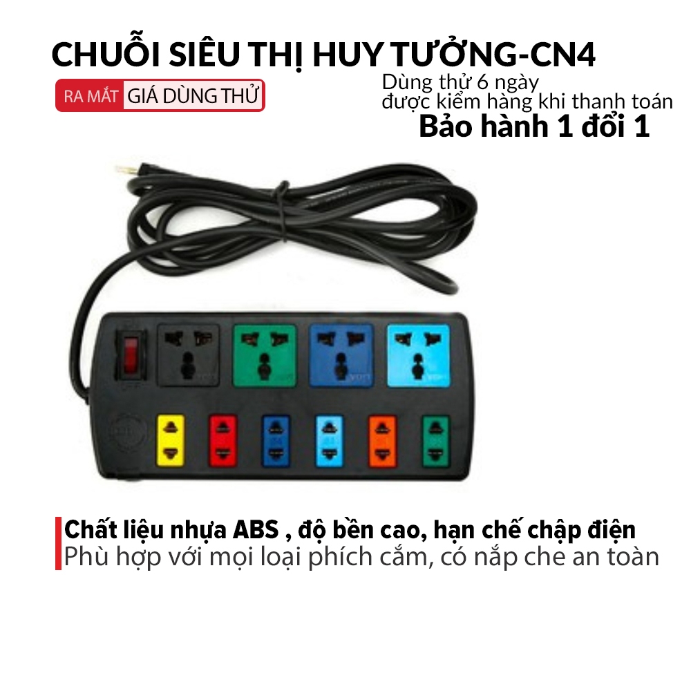 Ổ cắm điện LIOA, đa dạng 4/6/10 lỗ cắm điện, dây dài 3m/5m/10m, công suất 1000w đến 3000w