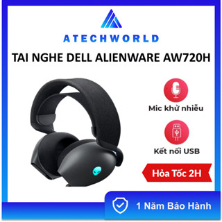 Tai Nghe Không Dây Dell Alienware 720H Dual-Mode Wireless Gaming - Hàng Chính Hãng - BH 1 năm - Có Xuất VAT