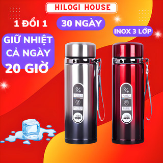 Bình nước giữ nhiệt 1 lít HiLOGI KITCHEN giữ lạnh 18 giờ giữ nóng 10 giờ có dây treo và khay lọc trà