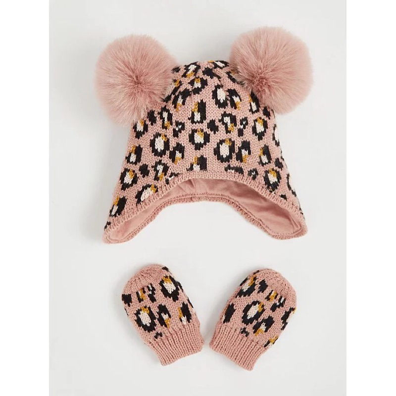 Set mũ len & găng George siêu xinh siêu đáng yêu cho bé cưng