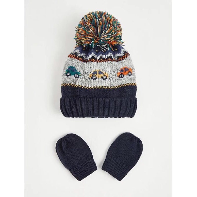 Set mũ len & găng George siêu xinh siêu đáng yêu cho bé cưng