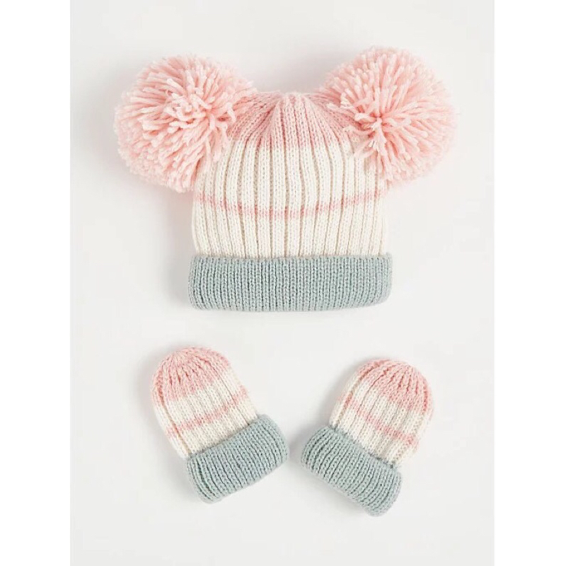 Set mũ len & găng George siêu xinh siêu đáng yêu cho bé cưng