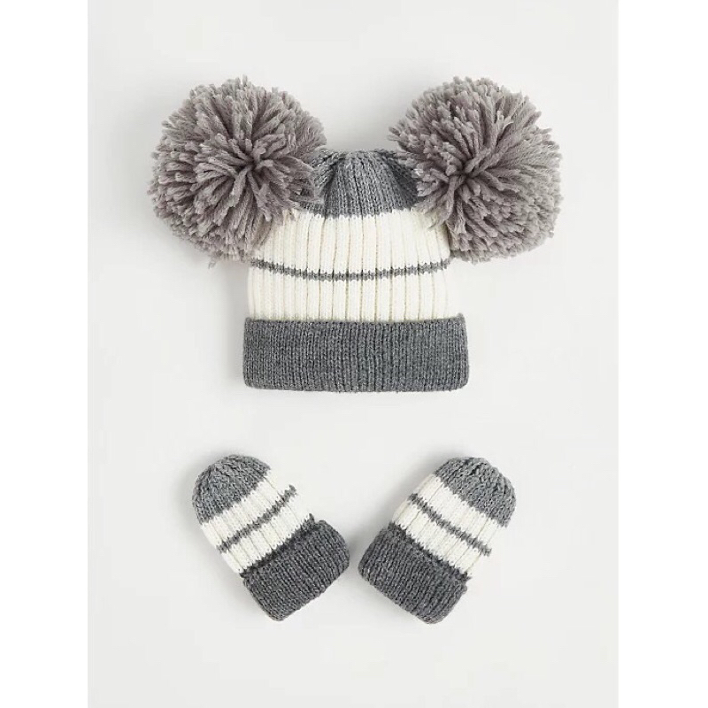 Set mũ len & găng George siêu xinh siêu đáng yêu cho bé cưng