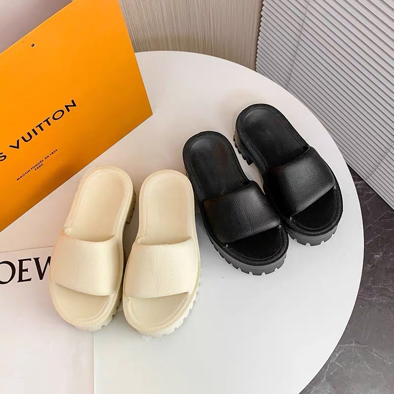 Dép bánh mì nữ đế răng cưa quai ngang tăng chiều cao ~6cm siêu nhẹ hottrend 2023 Phong cách thời trang Âu Mỹ !