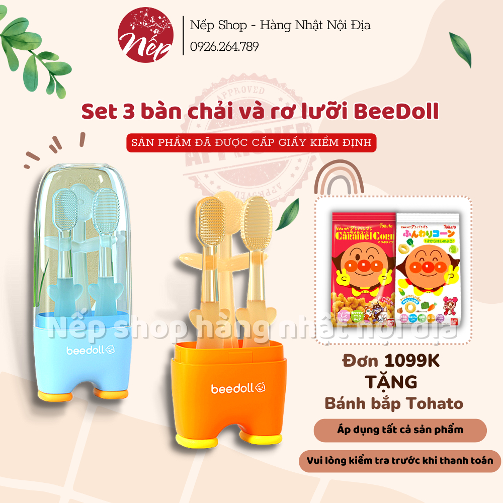 Set 3 bàn chải và rơ lưỡi BeeDoll