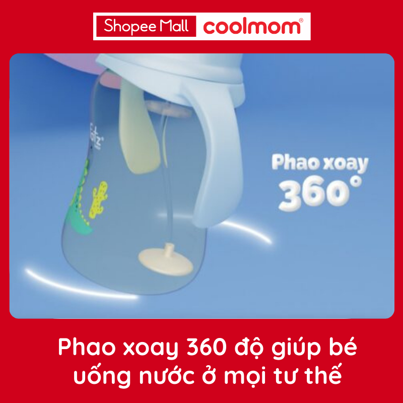 Bình tập uống tritan bật hút 2 tay cầm Fatzbaby với phao 360 độ 250ml FB0250N