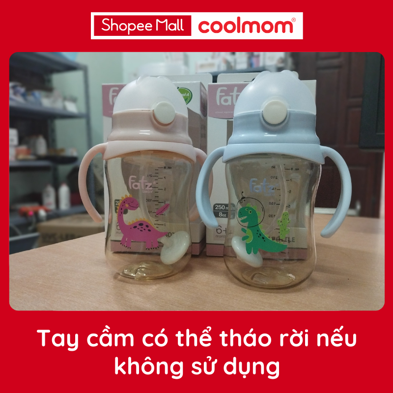 Bình tập uống tritan bật hút 2 tay cầm Fatzbaby với phao 360 độ 250ml FB0250N