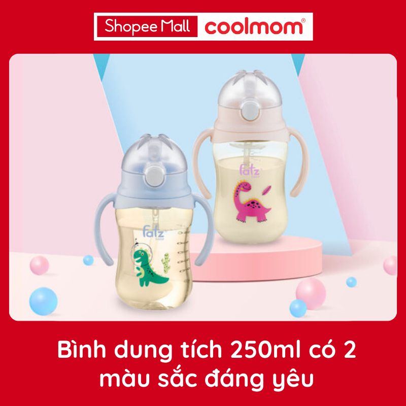 Bình tập uống tritan bật hút 2 tay cầm Fatzbaby với phao 360 độ 250ml FB0250N